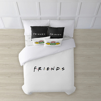 FUNDA NÓRDICA CON BOTONES 100% ALGODÓN MODELO FRIENDS PARA CAMA DE 150/160 (240X240 CM)