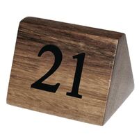 Olympia Wooden Table Number Display and Serving Signs Numbers 21-30 - Pack of 10