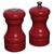 Olympia Salt and Pepper Set in Red with Ceramic Grinding Mechanism - 100x50mm