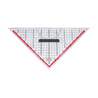 Normalansicht - RUMOLD Technisches Zeichendreieck, Art. 1158, transparenter Kunststoff, abnehmbarer Griff, Länge Hypotenuse 325 mm