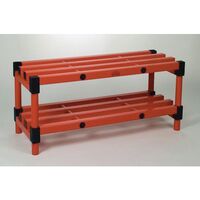 Plastic cloakroom & changing room furniture - Bench - Red