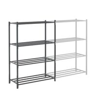 Heavy duty tubular shelving starter bay, 2000mm height, with chipboard shelf covers