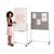 Combination mobile flip chart easel and whiteboard with felt noticeboard - 1200 x 700 board, grey felt