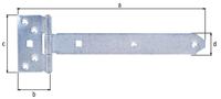 Kreuzgehänge, disp., Scharnier LxB 90x45, Band LxB 242,5x34 mm
