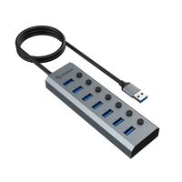 Akasa AK-HB-21BKCM Connect 7 IPS 7portos kapcsolós USB Hub