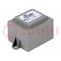 Transformador: cerrado; 18VA; 230VAC; 12V; 1,5A; PCB; IP00; A: 52mm