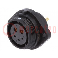 Socket; SP21; female; PIN: 5(2+3); IP68; 5A,30A; soldering; 500V