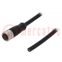 Connector: M12; stekker; PIN: 5; vrouwelijk; IP65,IP67; 60V; 4A; 1m