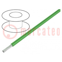 Wire; HookUp Wire; stranded; Cu; 24AWG; PTFE; green; 600V; 30.5m