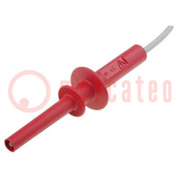 Test lead; 10A; free end,banana plug 4mm; Urated: 5kV; Len: 1m; red