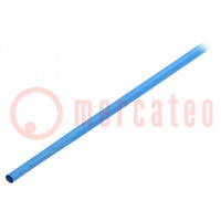 Tubo termoretráctil; sin pegamento; 3: 1; 6mm; L: 1,2m; azul; 5uds.