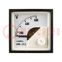 Ampermérő; panelre; I AC: 0÷10A; True RMS; Osztály: 1,5; 40÷72Hz