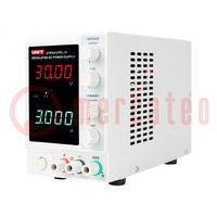 Power supply: laboratory; single-channel,linear; 0÷30VDC; 0÷3A
