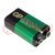 Battery: zinc-carbon; 9V; 6F22; non-rechargeable; GREENCELL