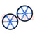 Wheel; blue; Shaft: D spring; push-in; Ø: 90mm; Shaft dia: 3mm; 2pcs.