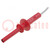 Test lead; 10A; free end,banana plug 4mm; Urated: 5kV; Len: 1m; red