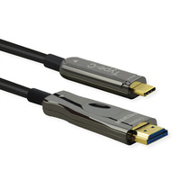 ROLINE Câble adaptateur type C - HDMI (AOC), 4K60, M/M, 30 m