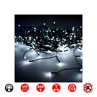 CORTINA EASY-CONNECT 2x2m 10 TIRAS 200 LEDS BLANCO FRIO 30V (INTERIOR-EXTERIOR) EDM TOTAL 3,2W