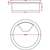 Skizze zu Kábelátvezető kerek, beépítés ø 80 mm, bézs színű műanyag