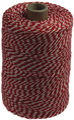 Katoentouw, rood-wit, klos van 200 g, ongeveer 250 m