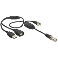 DELOCK HF Kabel F -> F Bu/St +USB A Stecker Phantomsp