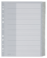 Plastikregister Blanko, A4, PP, 10 Blatt, grau