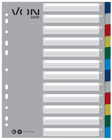 Leitz VON 12280000 Tab-Register Leerer Registerindex Polypropylen (PP) Blau, Grün, Grau, Rot, Weiß, Gelb