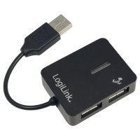 LogiLink USB 2.0 4-Port Hub 480 Mbit/s Zwart