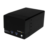 StarTech.com Caja USB 3.0 UASP RAID de Discos Duros con 2 Bahías SATA III de 3,5 Pulgadas y Hub USB de Carga Rápida