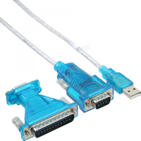 InLine 4043718014699 video kabel adapter 1,8 m USB Type-A D-Sub (DB-9) Blauw, Transparant, Wit