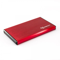 SBOX HDC-2562R tárolóegység burkolat HDD/SSD ház Vörös 2.5"