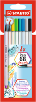 STABILO Pen 68 Brush stylo-feutre Bold Multicolore 8 pièce(s)