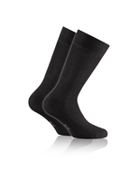 Rohner Bambus 2er Pack Unisex Crew-Socken Schwarz 1 Paar(e)