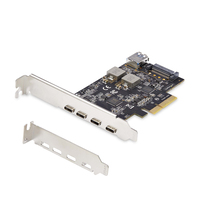 StarTech.com 5-Port USB-C PCIe Karte, USB 3.2 Typ C 10 Gbit, PCI Express USB C Erweiterungskarte mit 4x USB-C und 1x USB-A Intern, Windows/macOS/Linux