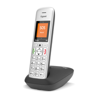 Gigaset E390 Analoges/DECT-Telefon Anrufer-Identifikation Schwarz, Silber