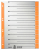 Leitz 16520045 lengüeta de índice Separador numérico con pestaña Cartón Gris, Naranja