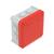 Kabelabzweigkasten mit Einführungen, rotem Deckel 114x114x57 Polypropylen grau / rot