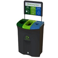 Meridian Recycling Bin with Two Open & Liquid Apertures - 110 Litre - Racing Green