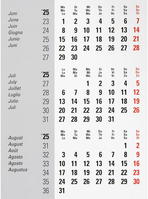 BIELLA Pultkalender DesktopFrame 2025 883511000025 3M/1S Ersatzrolle ML 18x11cm