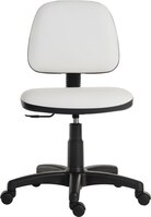 Ergo Blaster Medium Back PU Operator Office Chair with Fixed Arms White - 1100PUWHI/0288 -