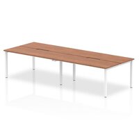 Evolve Plus 1200mm Back to Back 4 Person Desk Walnut Top White Frame BE237