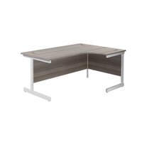 Jemini Radial RH Desk 1600x1200mm Grey Oak/White KF822722