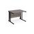 Maestro 25 straight desk 1000mm x 800mm - black cable managed leg frame and grey