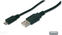 USB 2.0 Adapterleitung, USB Stecker Typ A auf Micro-USB Stecker Typ B, 1.8 m, sc
