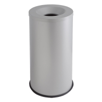 Papierkorb 90 Liter mit Trichterdeckel Ø 380 x 750 mm Stahl grau seidenmatt