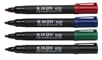 ValueX Flipchart Marker Bullet Tip 2mm Line Assorted Colours (Pack 4)