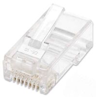 Cat5e RJ45 Modular Plugs 100-Pack UTP, 2-prong, for stranded wire, 100 plugs in jar
