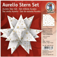 Faltblätter Aurelio Stern Elemente 115g/qm 14,8x14,8cm Sterne weiß/gold