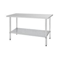 Vogue Prep Table in Silver 430 Stainless Steel - Reinforced Steel Legs - 1800mm