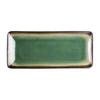 Olympia Nomi Rectangular Plate in Green - Porcelain - 245mm - Pack of 6